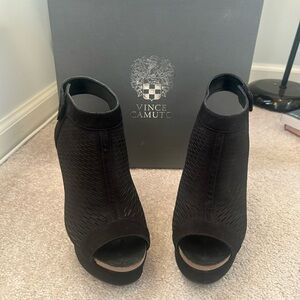 Black Wedge peekaboo sandal